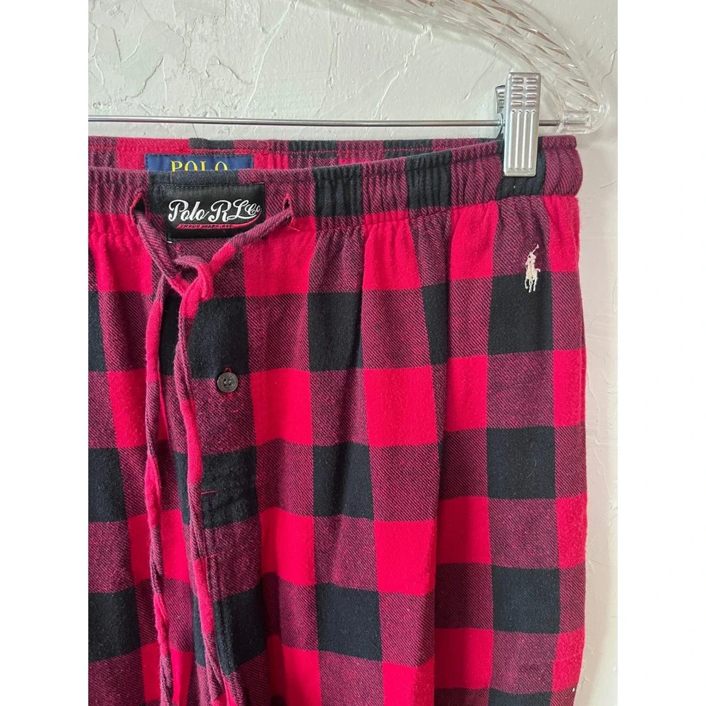 Polo Ralph Lauren Red Black Buffalo Plaid‎ Flannel Pajama Pants Mens Large L